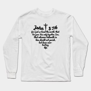 John 3:16 Bible Full Verse Heart Long Sleeve T-Shirt